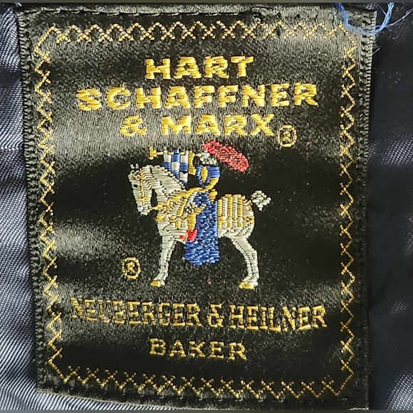 VTG Hart Schaffner & Marx Pure Virgin Wool Blazer Suit Coat Grey Herringbone EUC - Picture 7 of 12